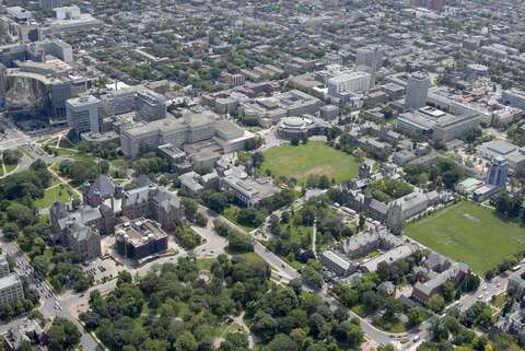 Aerial view of front campus, St George