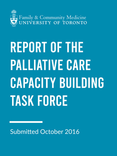 2016 Report of the Palliative Care Capacity Building Task Force cover