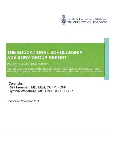 The Educational Scholarship Advisory Group Report (2011) cover