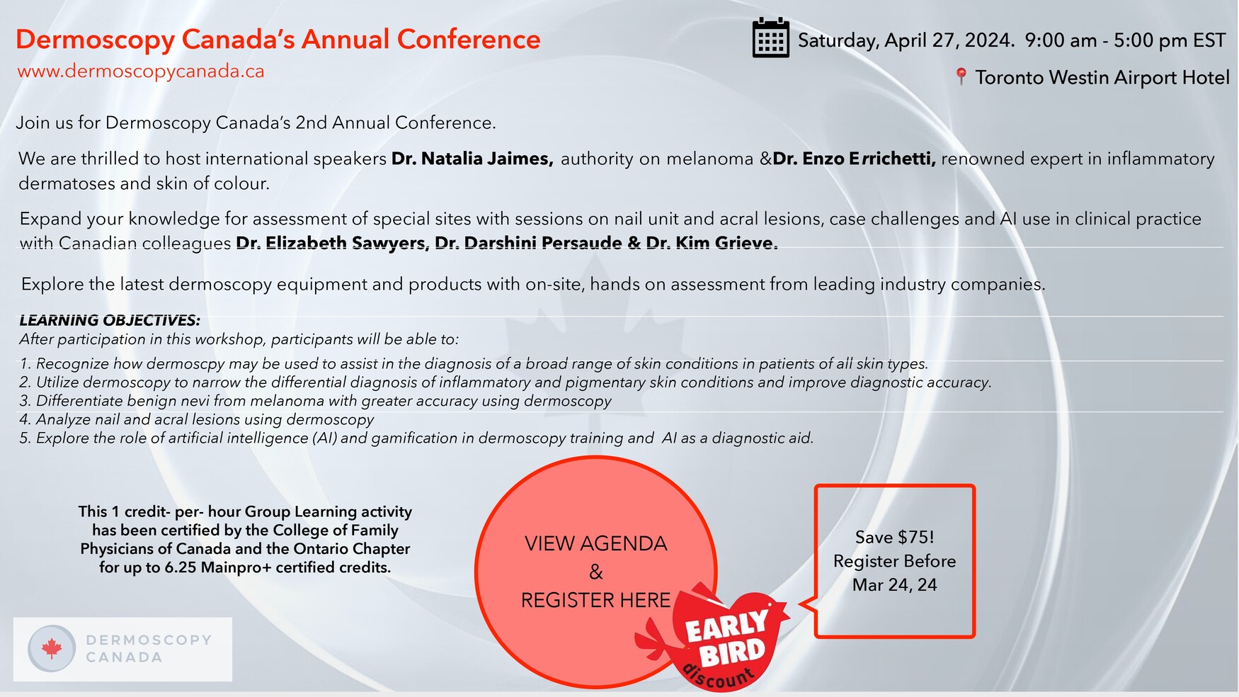 Dermoscopy Canada's 2nd Annual Conference Invite